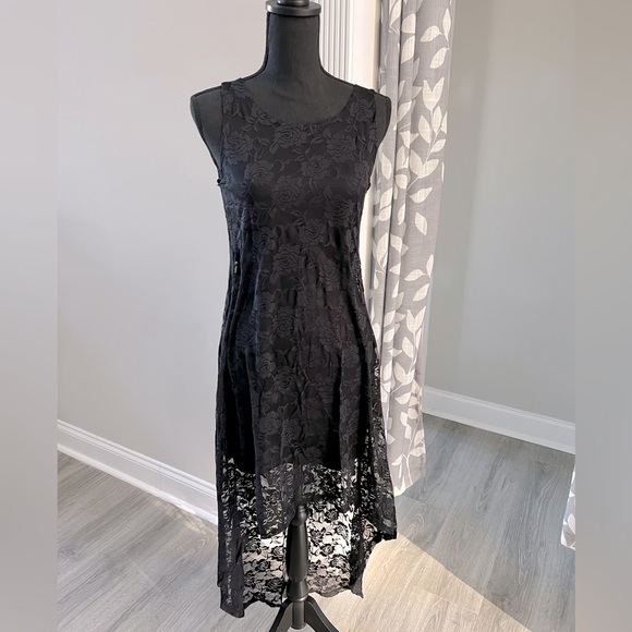 Black lace high low dress forever 21 size S - Picture 3 of 4